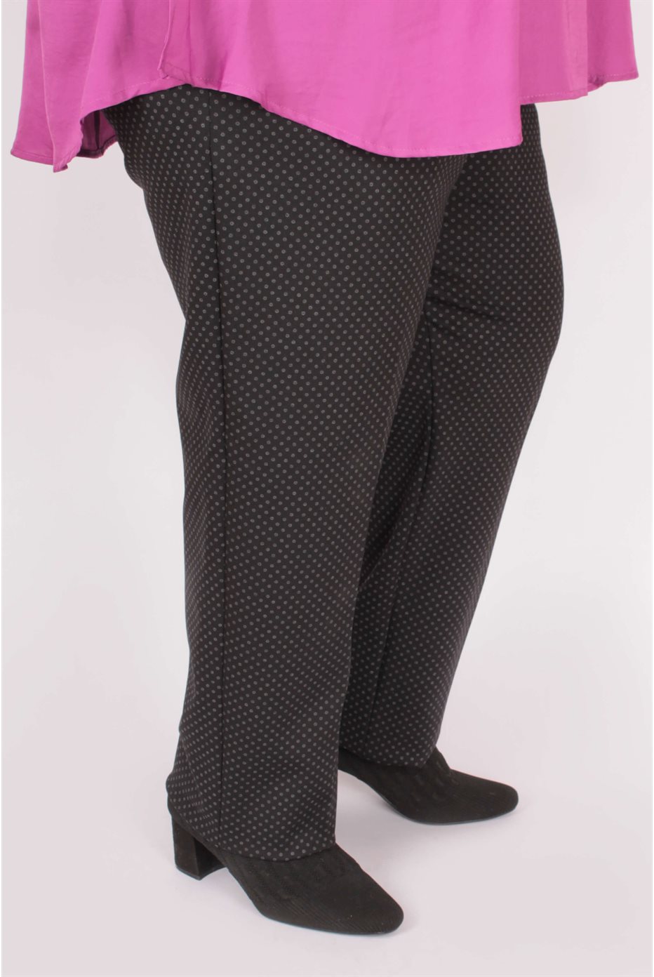 Pantalon Noir Imprimé Pois